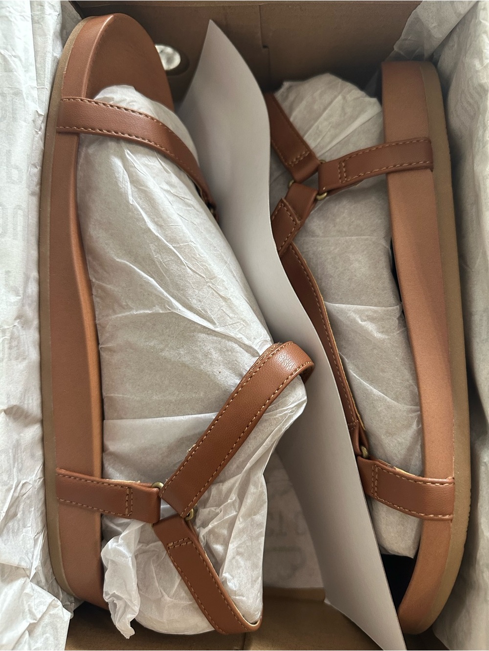 NIB Project Cloud Whiskey Brown Strappy Sandals